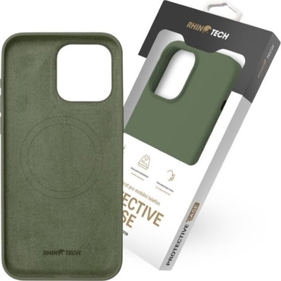 Заштитна маска RhinoTech MAGcase Origin за iPhone 15 Pro, силикон, MagSafe, зелена