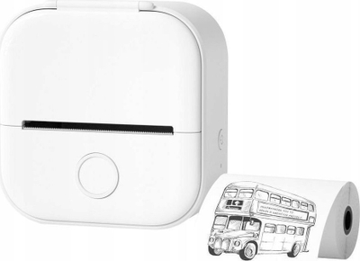 Printer etiketash Phomemo T02, termik, me Bluetooth, i bardhë