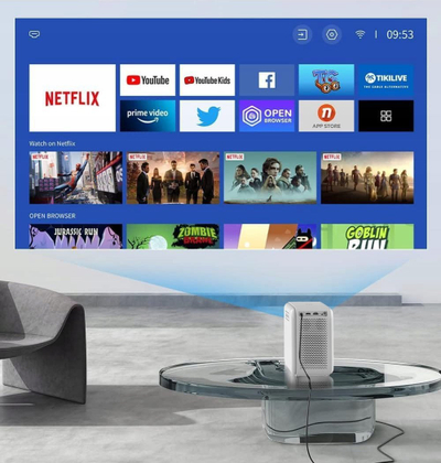 Projektor smart Zenwire H9, Full HD, 9000 lm, i bardhë