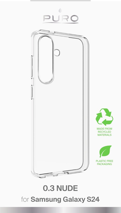 Mbulesë telefoni Puro 0.3 Nude për Samsung Galaxy S24, TPU i butë, transparente