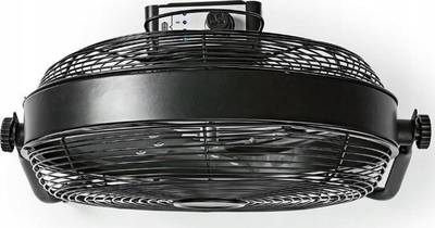 Ventilator dyshemeje Nedis FNFL20CBK30, metal, me kënd që e lëviz vetë, i zi