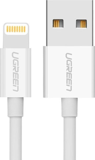 Kabllo USB Ugreen USB A në Lightning, 2 m, e bardhë