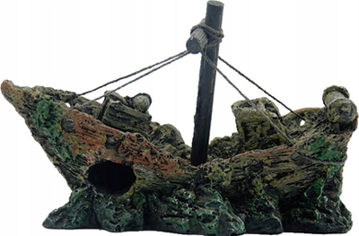 Ornament për akuarium Aqua Nova AN664, anije e fundosme, 12cm, shumëngjyrëshe