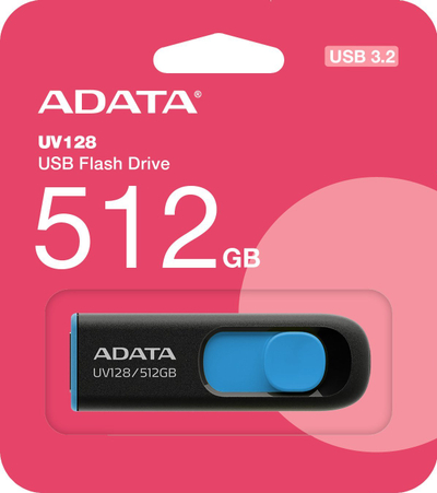 USB flash ADATA UV128, 512GB, USB 3.2, i zi blumarin