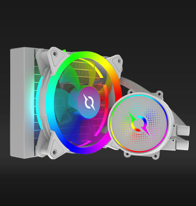 Ftohës procesori AQYRIS AQUARIUS 120 AIO RGB, radiator 120mm, ARGB, i bardhë