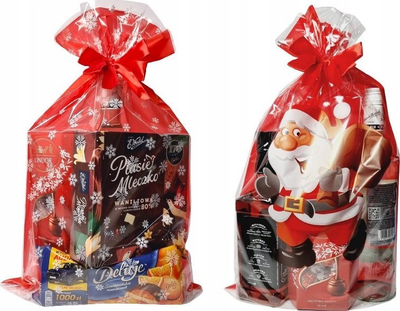 Qese dhuratash Christmas Bag Frozen, 25x40cm, celofan i tejdukshëm, me borë