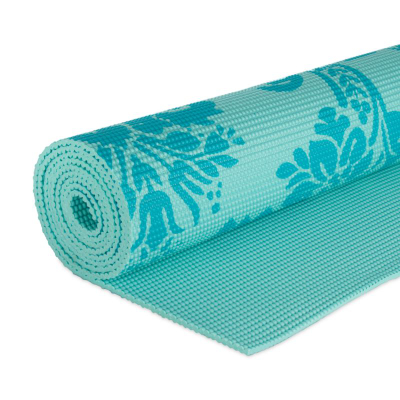 Tapet yoga Gaiam Neo Baroque 58022, 4mm, PVC, ngjyrë turquoise