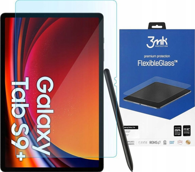 Stiker mbrojtës ekrani 3MK FlexibleGlass për Samsung Galaxy Tab S9+, 13", xham hibrid, transparent