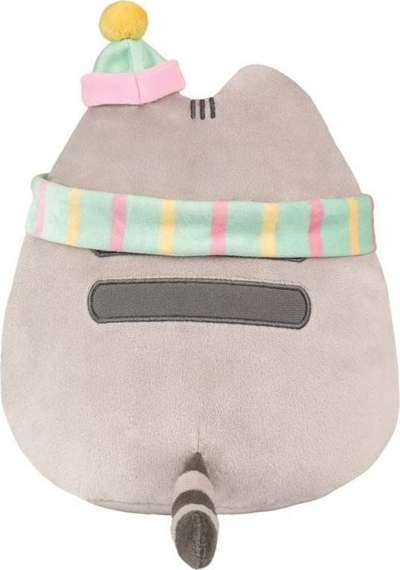 Lodër pellushi Pusheen, maskotë me shall dhe kapuç, 24 cm, gri