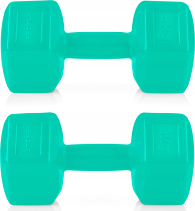 Dambella fikse Spokey MONSTER, set 2x5 kg, formë gjashtëkëndore, ngjyrë turkeze