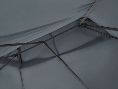 Çadër kopshti Beliani Gazebo Colos, metal 4x3 m, me perde, gri grafit