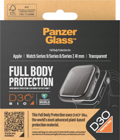 Mbrojtëse ekrani PanzerGlass për Apple Watch 41mm, Full Body, e tejdukshme