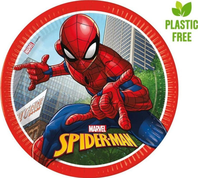 Pjata letre GoDan Spiderman, 23 cm, set 8 copë, shumëngjyrëshe