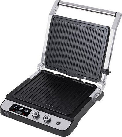 Grill elektrik Adler AD 3059, 3000W, pllaka Teflon jo-ngjitëse, i zi