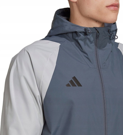 Xhaketë për burra Adidas Tiro 23 Competition All Weather, me kapuç, kundra shiut, gri