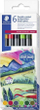 Set markera STAEDTLER Double Fibre Tip Europe, 6 copë, i shumëngjyrshëm