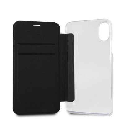 Kapak libri Karl Lagerfeld KLFLBKPXKSCORE për iPhone X XS, lëkurë ekologjike, i kuq