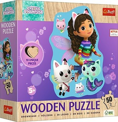 Puzzle druri Trefl Junior Gabby's Dollhouse, 50 copa, për kalama 5+