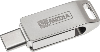 USB flash Mymedia MyDual, 16GB, USB 3.2, me dy porta USB-C edhe USB-A, ngjyrë argjendi