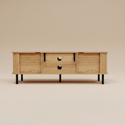 Kabinet TV Edaxo SCAVA, 140 x 40 x 46 cm, front i rifrugur, dru natyral