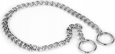 Qafore metalike për stërvitje qeni Dingo Chain Collar Choke Short Link, 2.5 mm, 50 cm, argjend