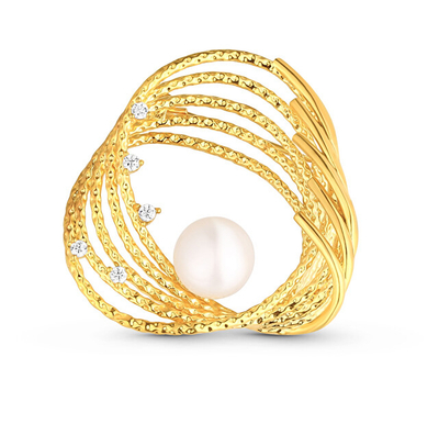 Broshë për femra JwL Luxury Pearls JL0846, e artë