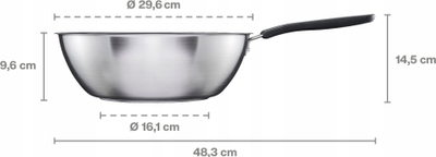Tigan wok Fiskars Functional Form 1072313, 28 cm, inoks, i zi