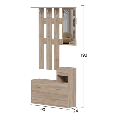 Set paradhomë me pasqyrë Gorn 90×24×190 Hcm (HM2473.01)