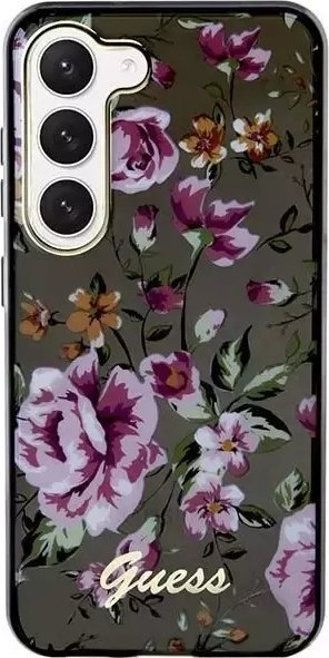 Mbrojtëse telefoni Guess Flower për Samsung Galaxy S23 Plus, TPU, me lule, e zezë