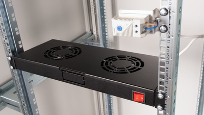 Modul ftohës rack Equip 19", 1U, me 2 ventilatorë, i zi