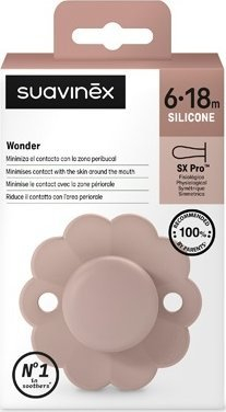 Biberon Suavinex Wonder SX Pro Physiological, 6–18 muaj, silikon, pale mauve