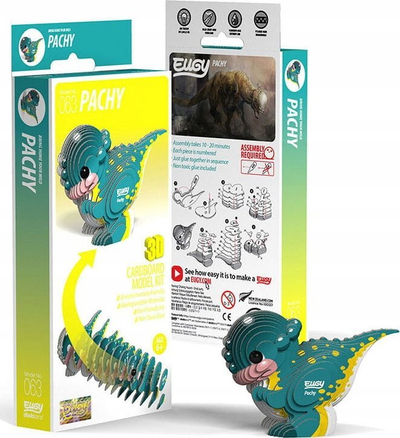 Puzzle 3D EUGY Pachycephalosaurus, lodër dinosauri kartoni, për kalamaj 6+