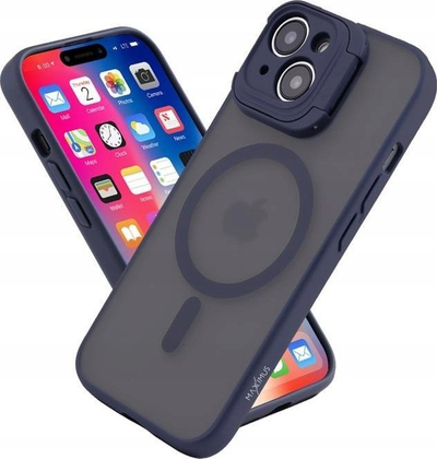 Mbulesë telefoni MX Kickstand MagSafe për iPhone 15 Plus 6.7", me këmbëz, blu
