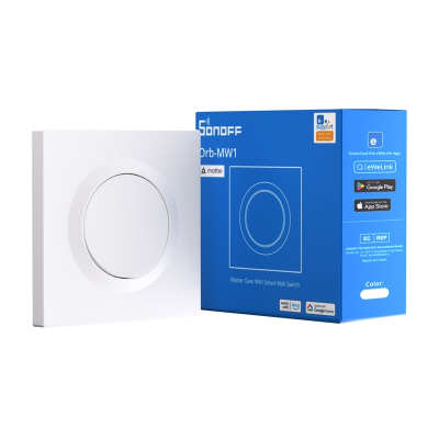 Ndërprerës muror smart Sonoff Orb-MW1, WiFi Matter, kontroll me zë, i bardhë