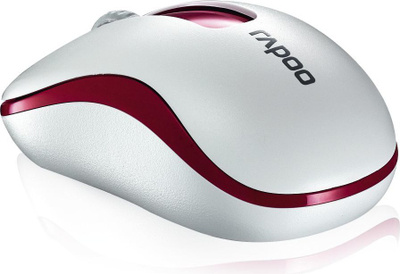 Maus Rapoo M10PLUS, wireless, USB, i bardhë dhe i kuq
