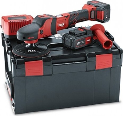 Poliruese me bateri Flex-Tools PE 150 18.0-EC, 18V, pjatë 160mm, e kuqe