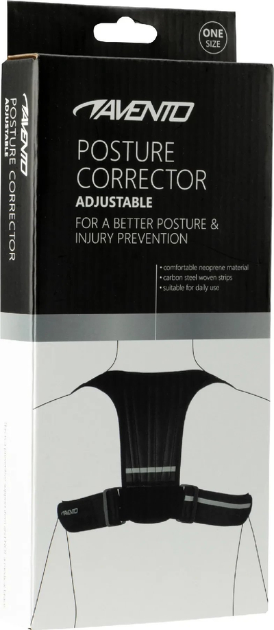 Korrektor qëndrimi Avento Posture Corrector, neopren, një masë, i zi