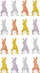 Stickerë dekorativë Pashke Rabbit with Pomp, set 16 copë, shumëngjyrësh