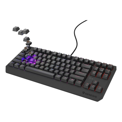 Tastierë gaming Genesis Thor 230 TKL, mekanike Outemu Brown, RGB, e zezë