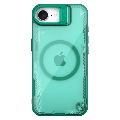 Futrollë Nillkin Iceblade Prop Magnetic për iPhone 16e, me stand, me magnet, jeshile transparente