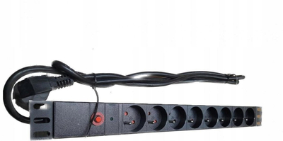Shirit rryme për raft Lanberg LZ1U8GBW-Z, 8x230V, 1U, i zi