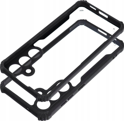 Kapak telefoni ANTI-DROP për Motorola G73, akril transparent, skaje gome, i zi