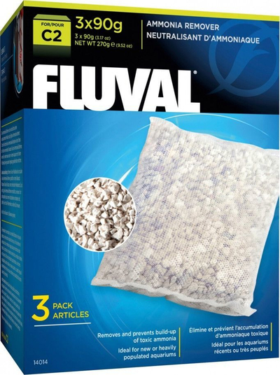 Fishek për heqjen e amoniakut Fluval për filtrin C2, 3x90g