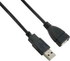 Kabllo zgjatuese USB A, 2.0, 1.8 m, e zezë