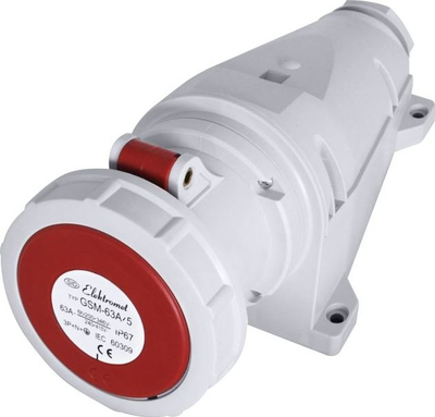 Prizë industriale murale Elektromet GSM 63A 5P, 400V, IP67, e kuqe