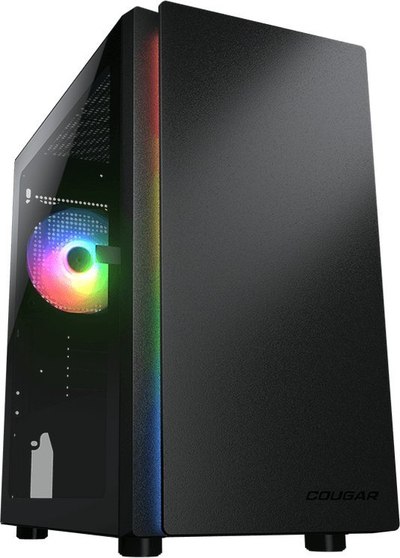 Kuti PC Cougar Purity RGB CGR-5PC4B-RGB, mini tower, panel xhami të temperuar, ARGB, e zezë