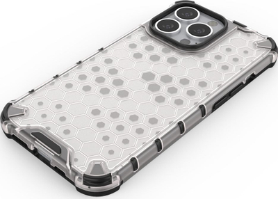 Mbrojtëse telefoni Hurtel Honeycomb për iPhone 13 Pro, kornizë xhel TPU, e zezë