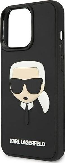 Kllëf telefoni Karl Lagerfeld Ikonik 3D Rubber për iPhone 13 Pro, i fortë, i zi