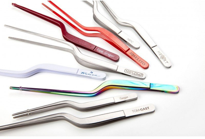 Кујнска пинцета 100% Chef Tweezers Forceps, 14cm, нерѓосувачки челик, сребрена