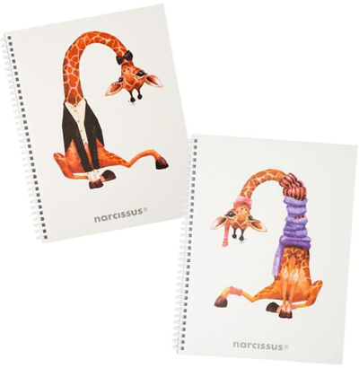 Fletore me spirale Swing Giraffe A5, katrore, set 3 copë, shumëngjyrëshe